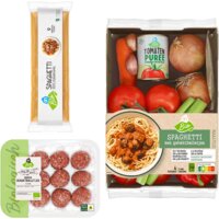 Een afbeelding van AH Biologisch Spaghetti met Gehaktballetjes Verspakket