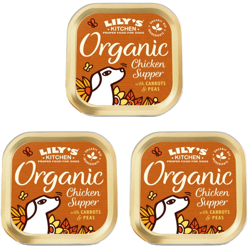 Een afbeelding van Lily's Kitchen Organic supper met kip 3-pack
