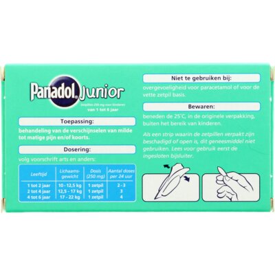 pdp-image-Panadol Junior 250mg zetpillen