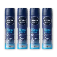 NIVEA Men fresh active deodorant spray 4-pack