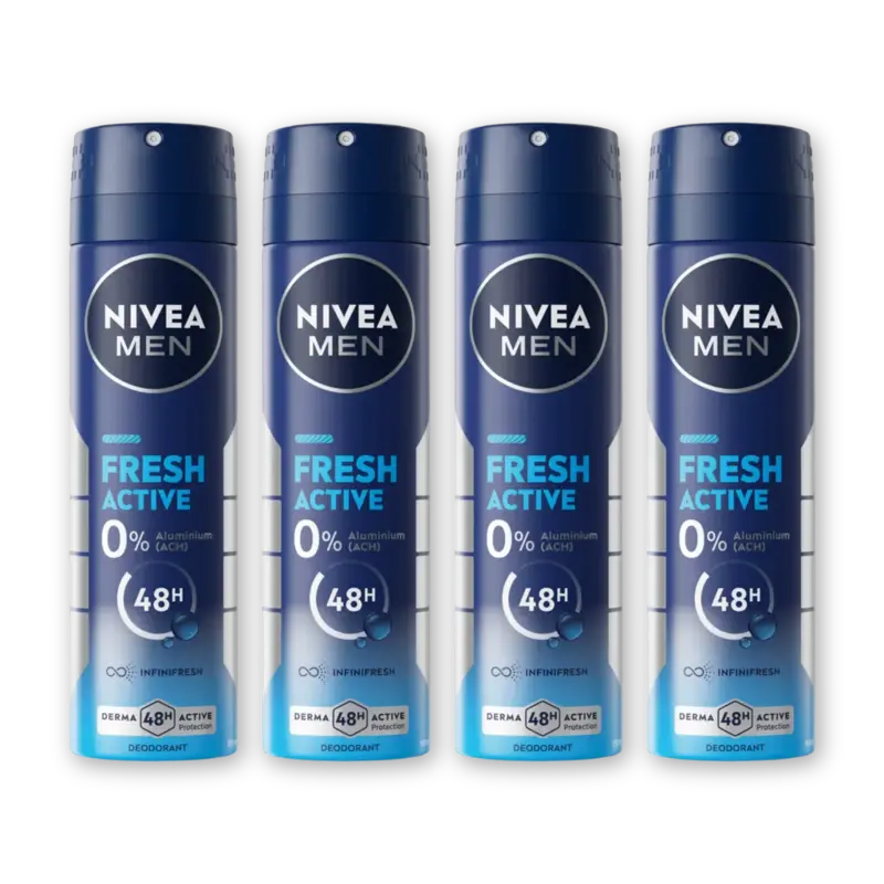 NIVEA Men fresh active deodorant spray 4-pack