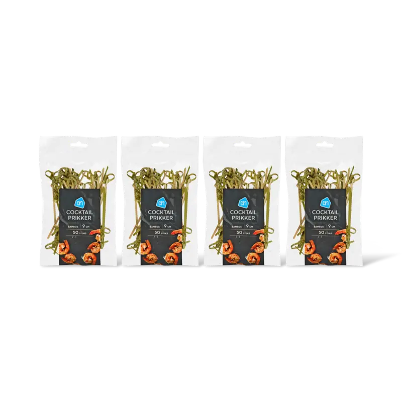 AH Cocktailprikkers bamboe 4-pack