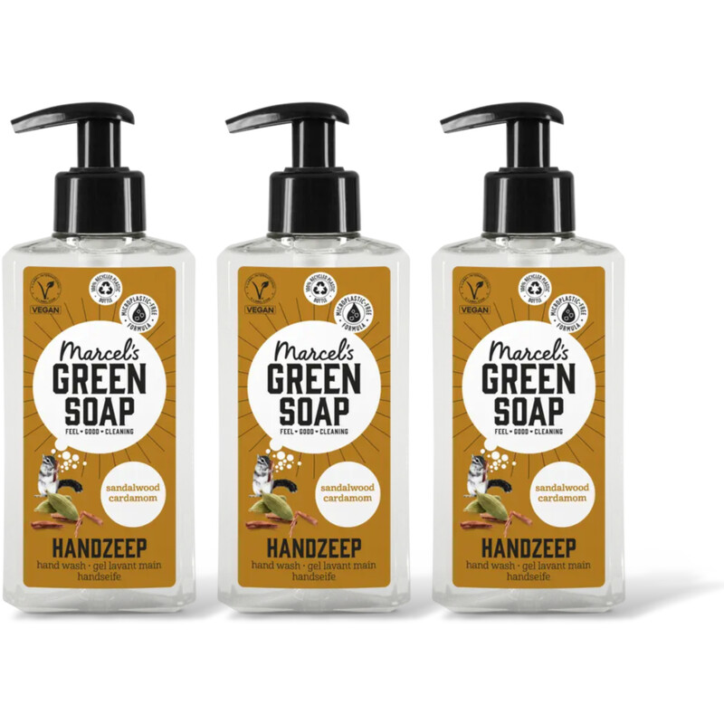 Marcel's Green Soap Handzeep Sandalwood Cardamom 3pack
