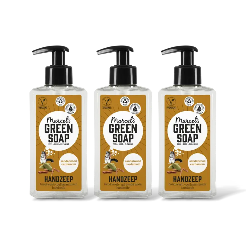 Marcel's Green Soap Handzeep Sandalwood Cardamom 3pack