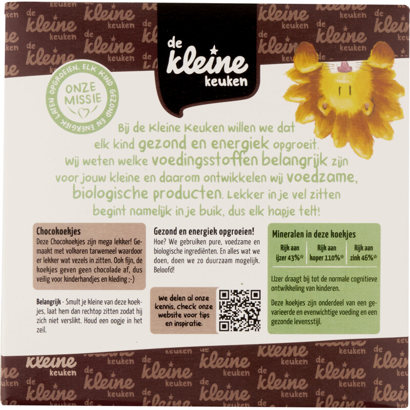 Een afbeelding van De Kleine Keuken Biologische chocokoekjes 18m+