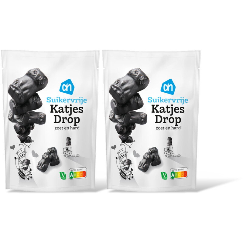 AH Suikervrij katjesdrop 2-pack