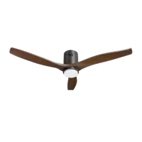 Hombli Smart ceiling fan & light - black/wood