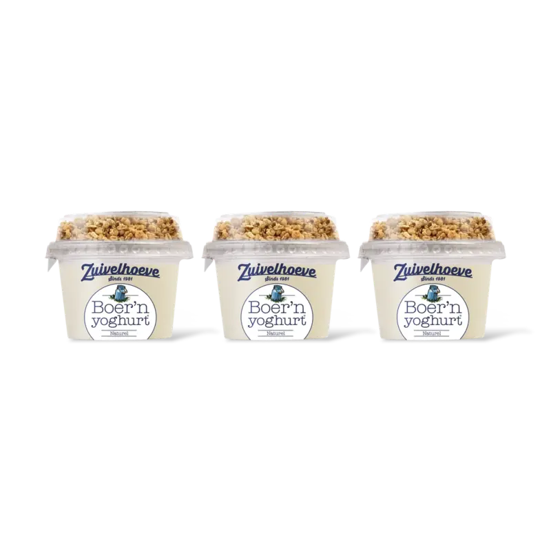 Boer'n yoghurt naturel & muesli 3-pack