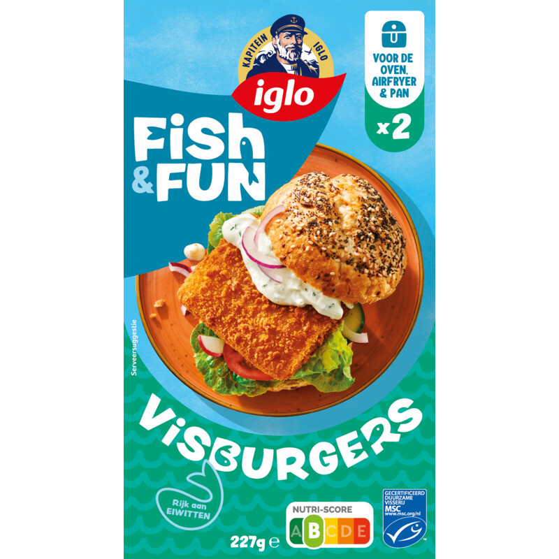 Een afbeelding van Iglo Fish&fun visburgers