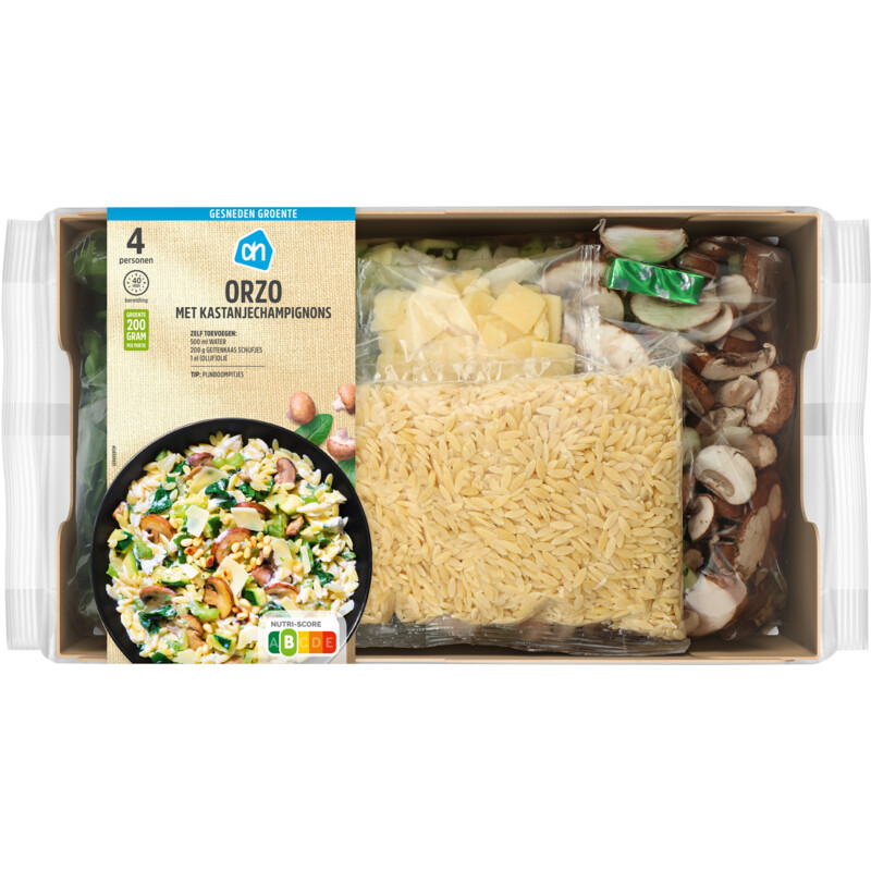Een afbeelding van AH Gesneden verspakket orzo champignons