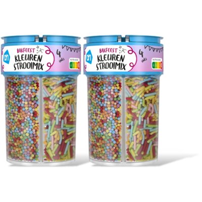 pdp-image-AH Bakfeest kleuren strooimix 4 vaks 2-pack
