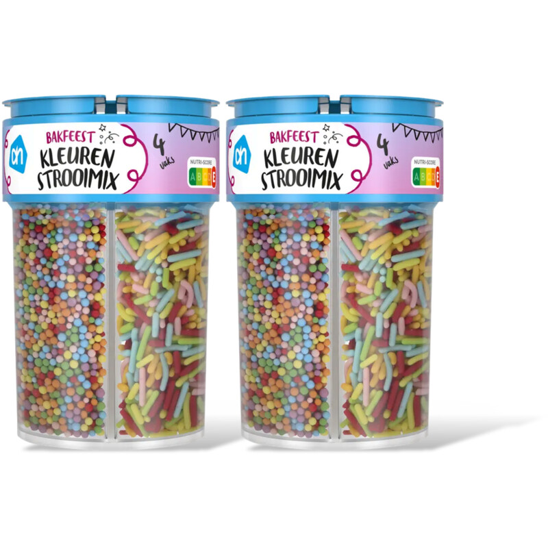AH Bakfeest kleuren strooimix 4 vaks 2-pack
