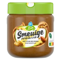 AH Biologisch Smeuïge pindakaas met stukjes pinda