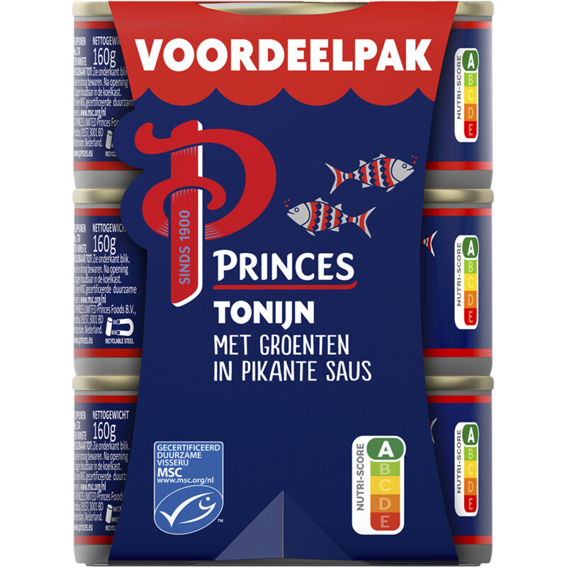 Een afbeelding van Princes Tonijnstukken groente pikant voordeelpak
