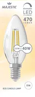 Majestic Led filament kaars dimbaar 5watt helder