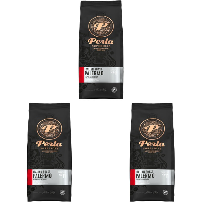 Een afbeelding van Perla Superiore Italian Palermo espressobonen 3-pack