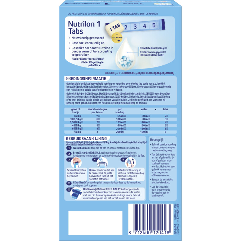 Een afbeelding van Nutrilon Tabs zuigelingenvoeding 1