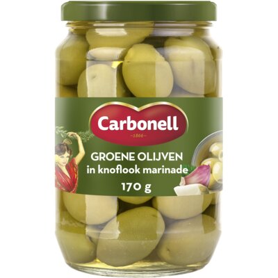 pdp-image-Carbonell Groene olijven in knoflook marinade.