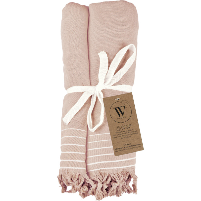 Een afbeelding van Walra Hamamdoek remade cotton poeder roze