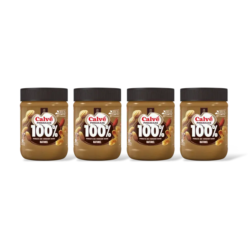 Calvé 100% Naturel pindakaas 4-pack