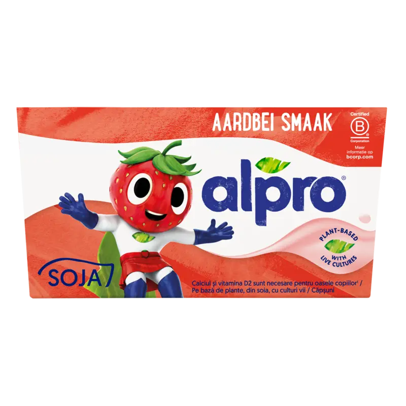 Alpro Soja yoghurt aardbei kids 4-pack