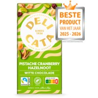 Delicata Reep witte chocolade pistache cranberry