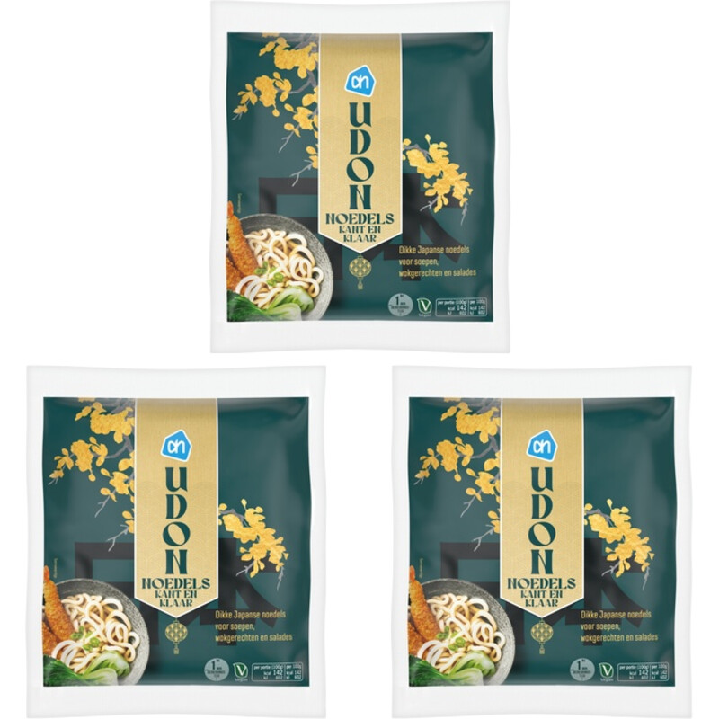 Een afbeelding van AH Udon noedels kant en klaar 3-pack