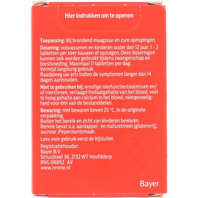 pdp-image-Rennie Pepermunt smaak kauwtabletten