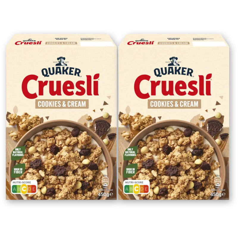 Quaker Cruesli cookies & cream 2-pack