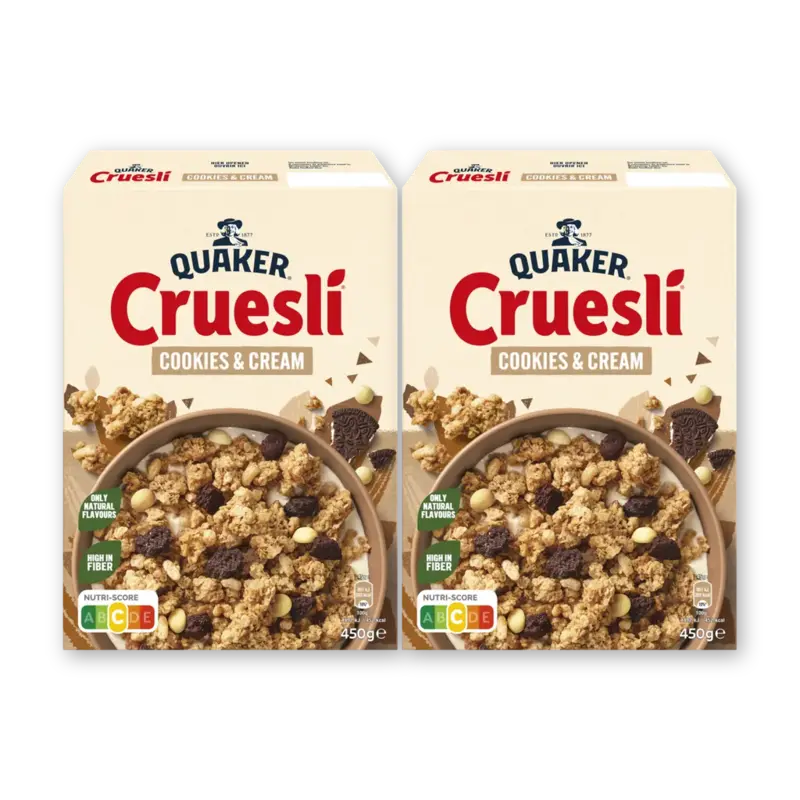 Quaker Cruesli cookies & cream 2-pack