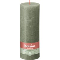 Een afbeelding van Bolsius Rustieke kaars olijfgroen 19cm