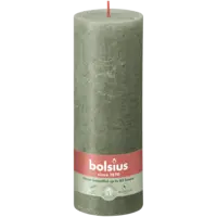 Bolsius Rustieke kaars olijfgroen 19cm