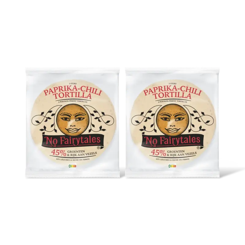 No Fairytales Paprika & chili tortilla wraps 2-pack