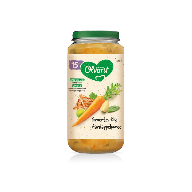 15+ Maanden groente kip aardappelpure