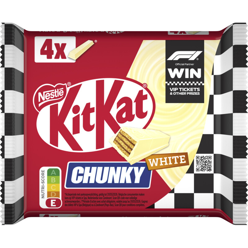 Een afbeelding van Kitkat Chunky white reep 4-pack