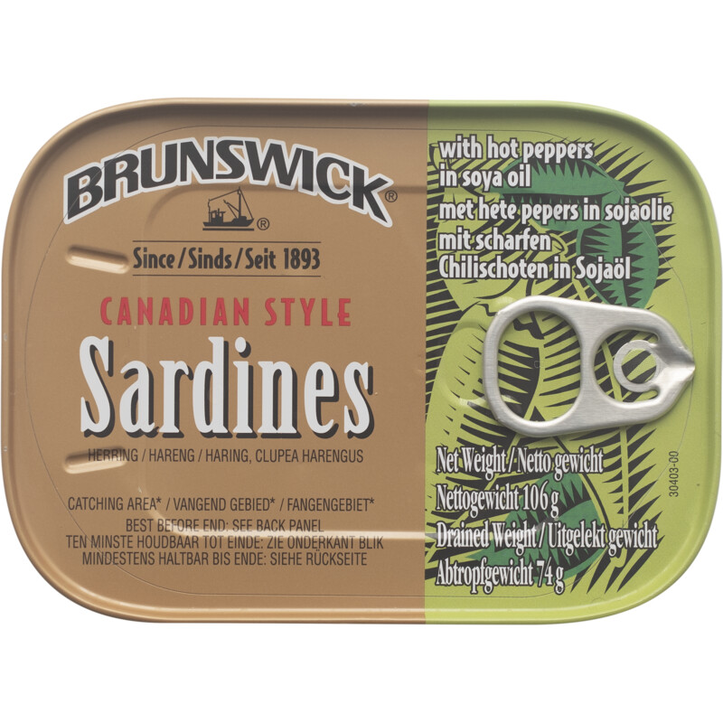 Een afbeelding van Brunswick Sardines hot peppers
