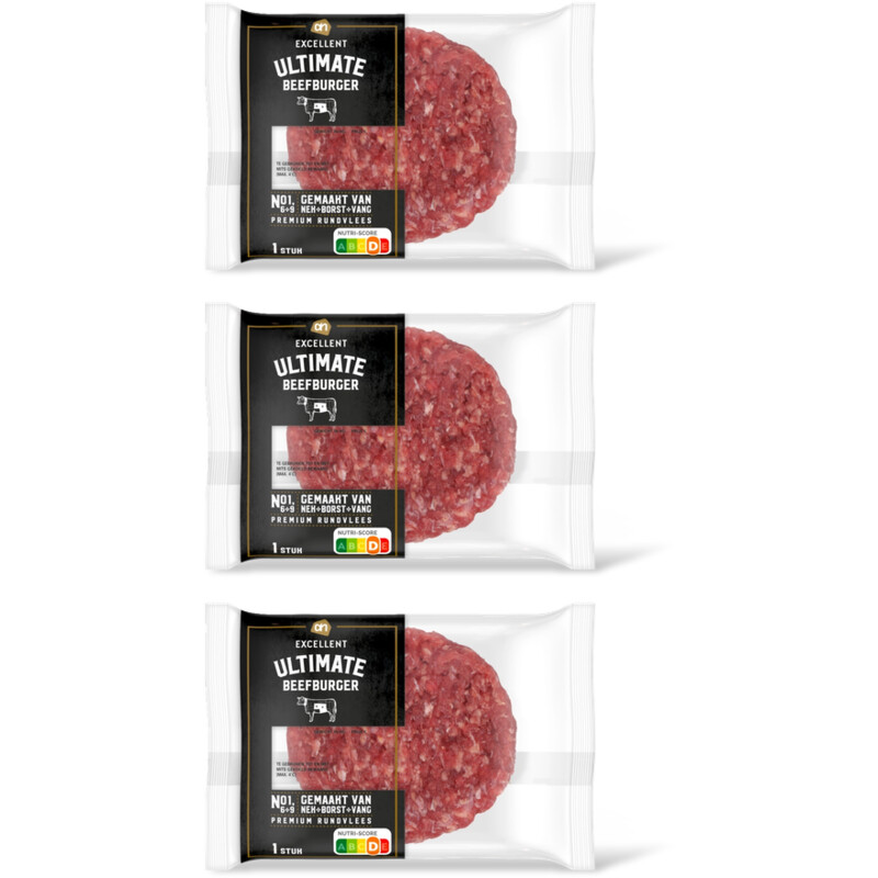 AH Excellent Ultimate beefburger 3 pack