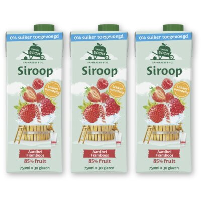 pdp-image-Van de Boom Aardbei framboos siroop 0% suiker 3-pack