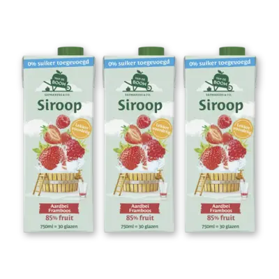 pdp-image-Van de Boom Aardbei framboos siroop 0% suiker 3-pack