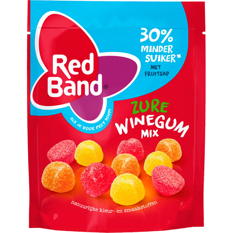 Een afbeelding van Red Band Zure Winegummix 180g