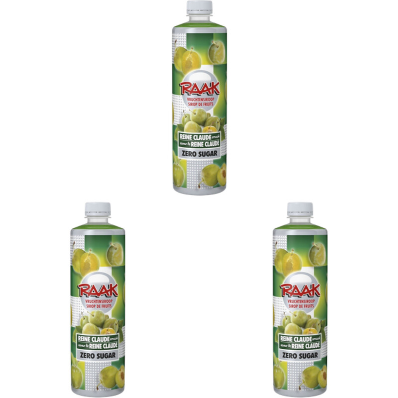 Een afbeelding van Raak Vruchtensiroop reine claude zero 3-pack