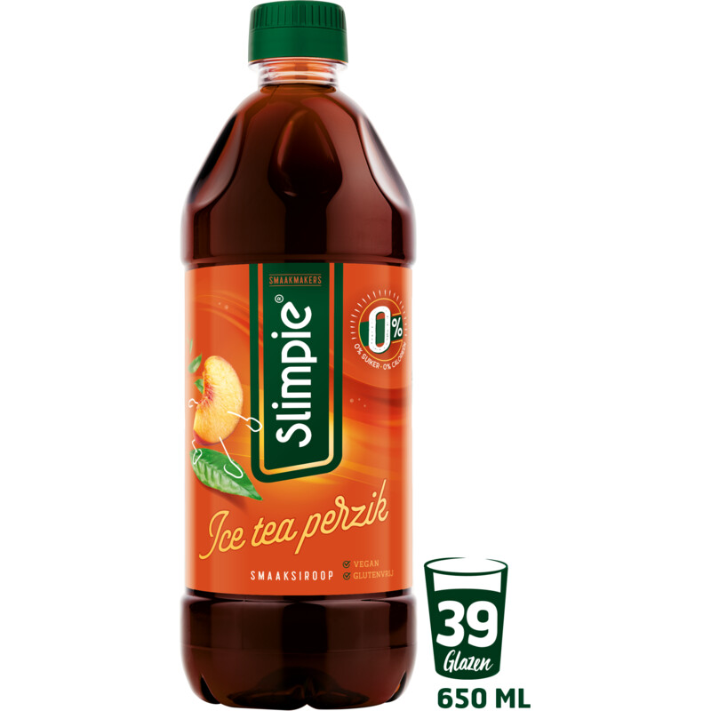 Slimpie Ice tea perzik siroop 0% suiker