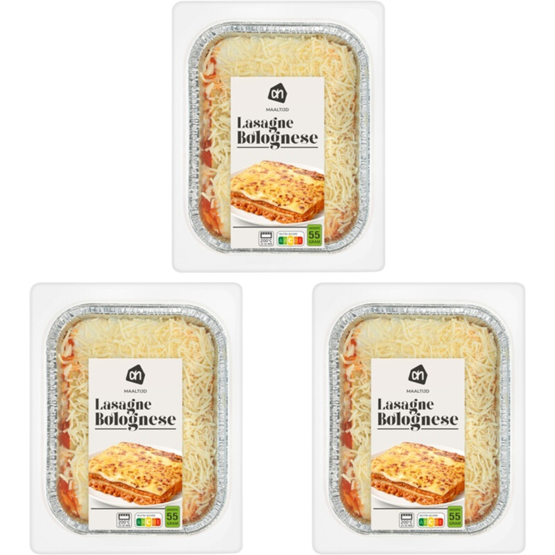 Een afbeelding van AH Lasagne bolognese 3-pack