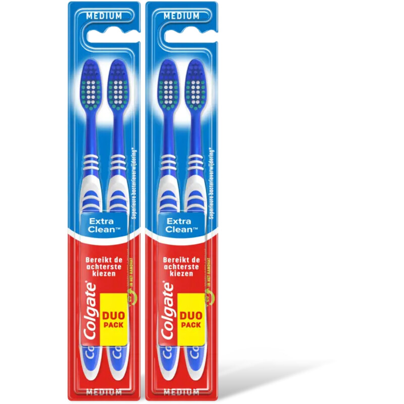 Colgate Extra clean medium tandenborstels 2-pack
