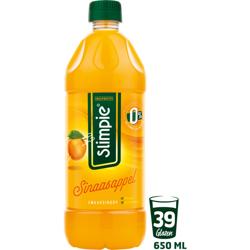 Slimpie Sinaasappel siroop 0% suiker