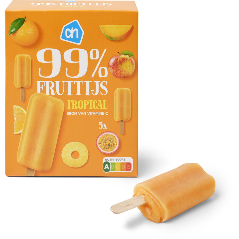 Een afbeelding van AH 99% fruitijs tropical