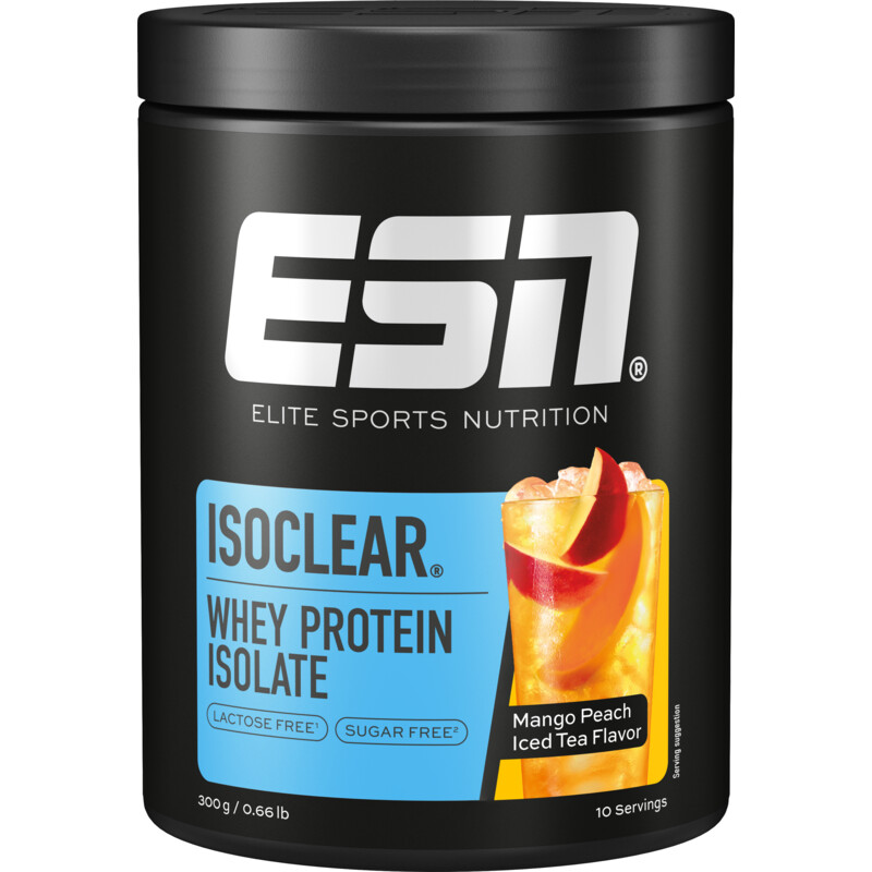 Een afbeelding van ESN Isoclear whey protein mango peach