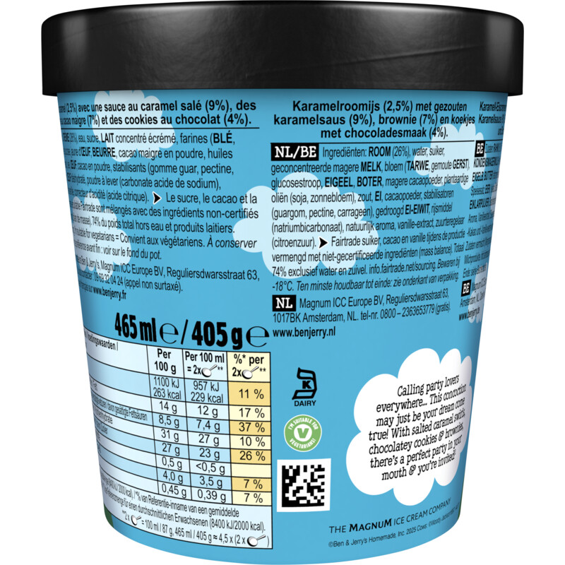 Een afbeelding van Ben & Jerry's Caramel brownie party