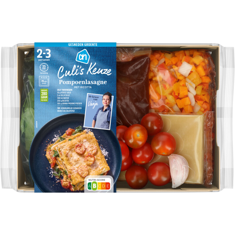 Een afbeelding van AH Culi's pompoenlasasgne verspakket