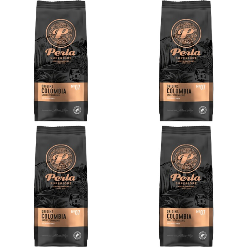 Een afbeelding van Perla Superiore Origins Colombia snelfitermaling 4-pack